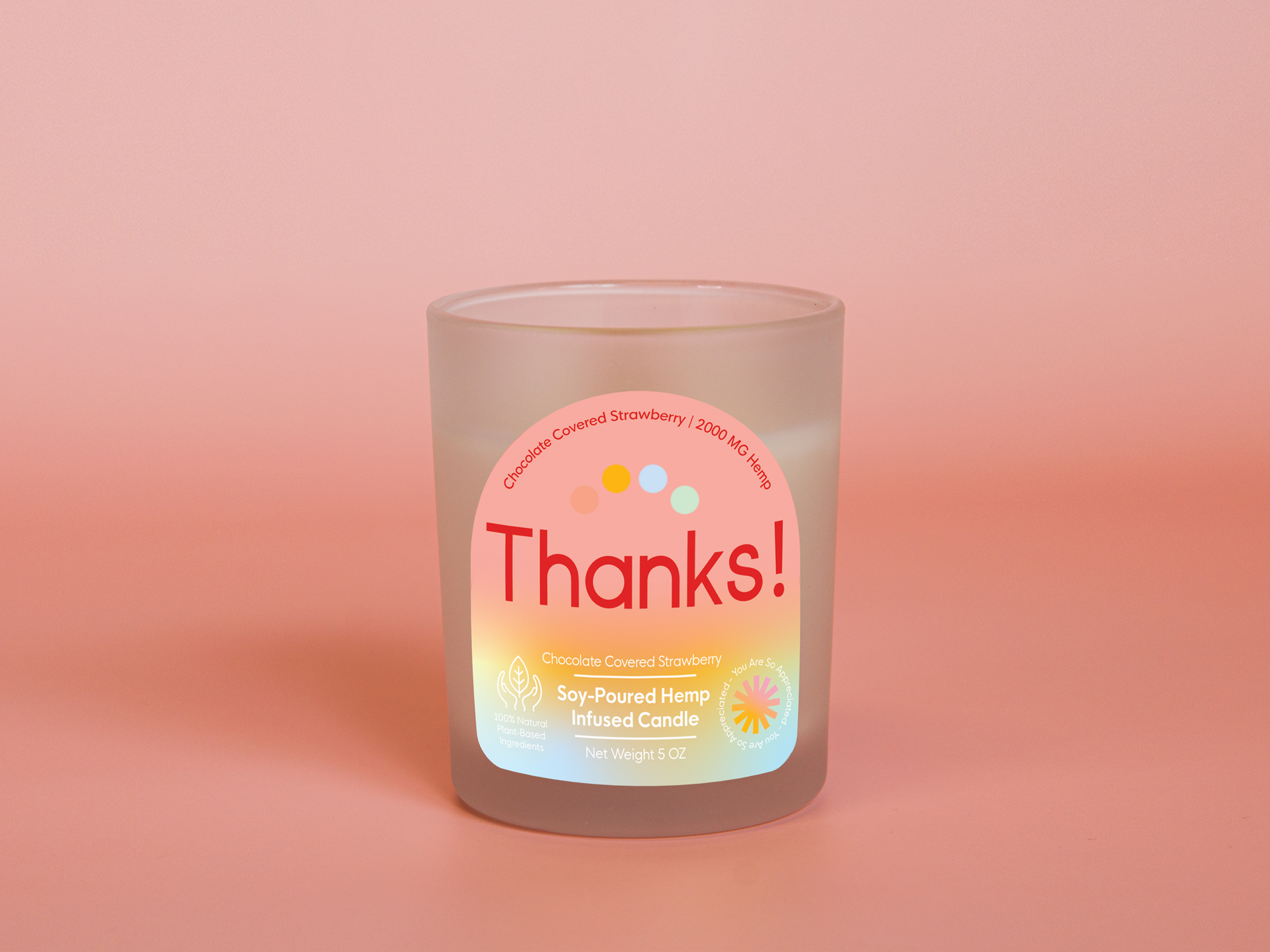 CBD Natural Soy Wax Strawberry Candle